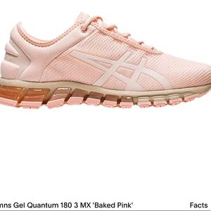 ASICS Gel Quantim 180. Size 10 Womens. Baked Pink color. Sneaker shoes